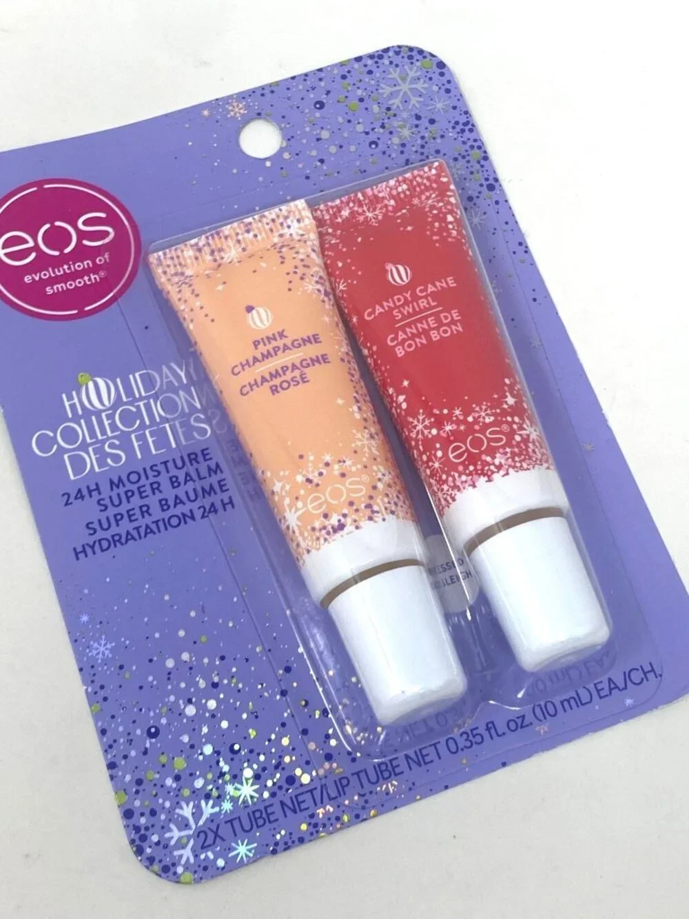 eos Holiday Collection Super Balm - Candy Cane Swirl & Pink Champagne - 0.7 fl o